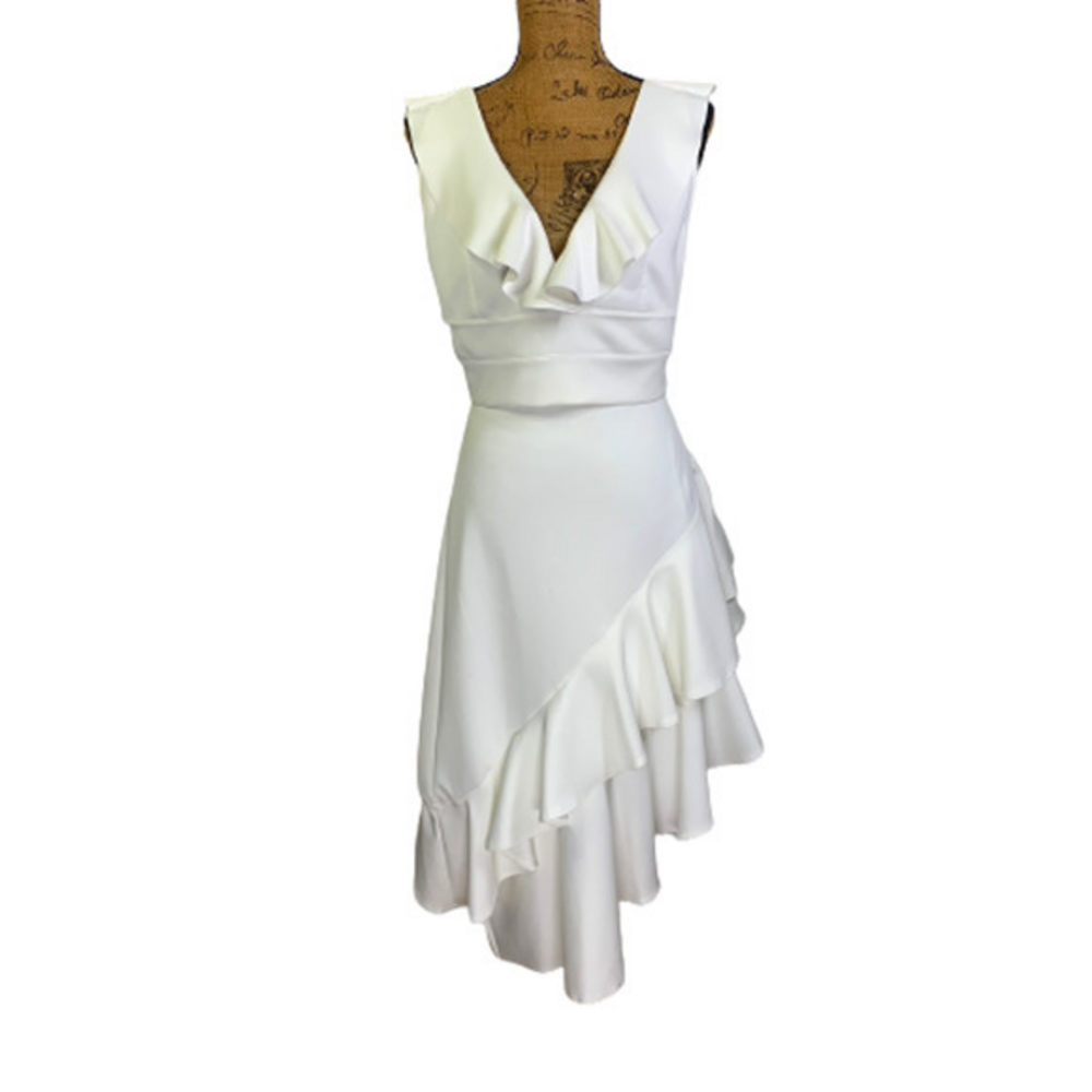 LEA & VIOLA White‎ Ruffle 2-Piece Dress Set